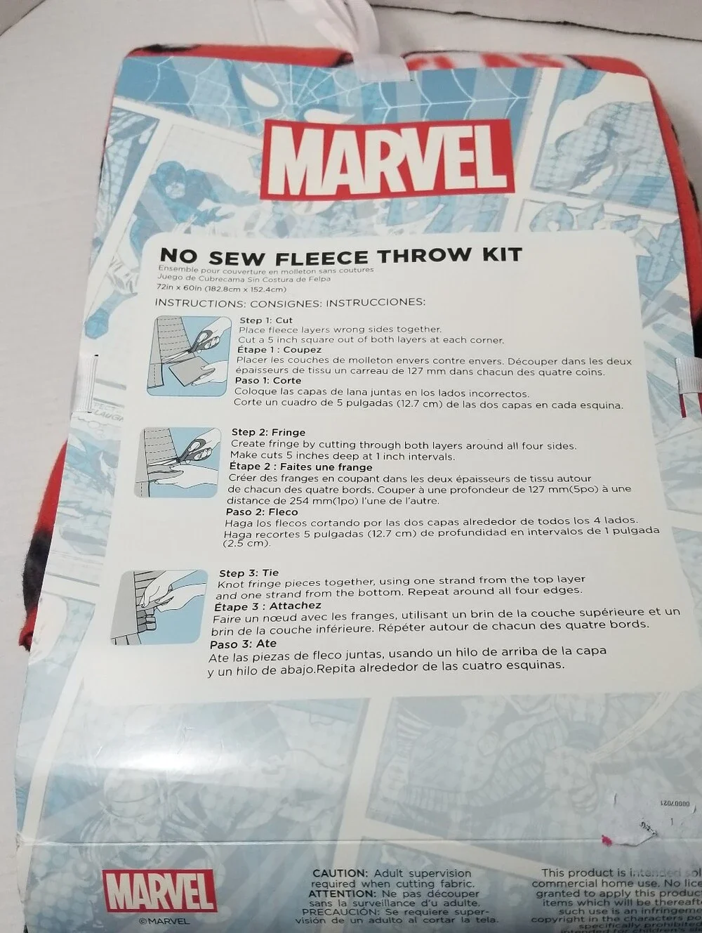 NWT MARVEL SUPER HERO NO SEW KIT (ONE PIECE FABRIC MISSING)